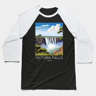 A Pop Art Travel Print of Victoria Falls - Zambia / Zimbabwe Baseball T-Shirt